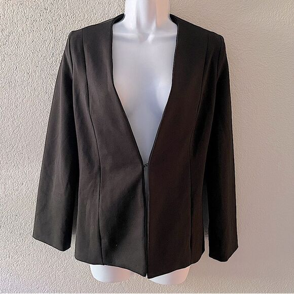Krisa Revolve Blazer Womens Black Ponte Open & Hook Eye Closure Short Jacket XS - Picture 1 of 16